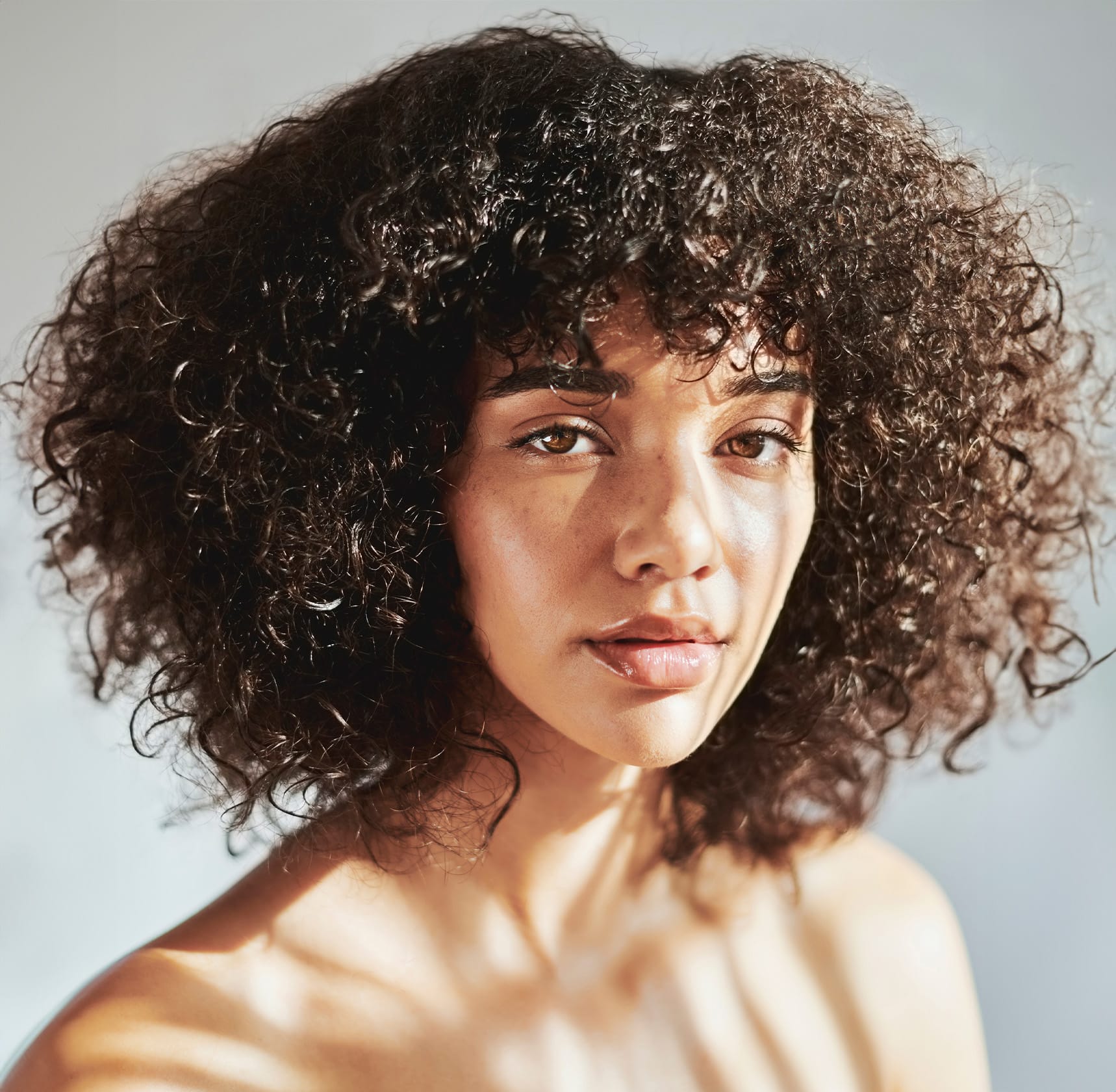 Woman looking into camera