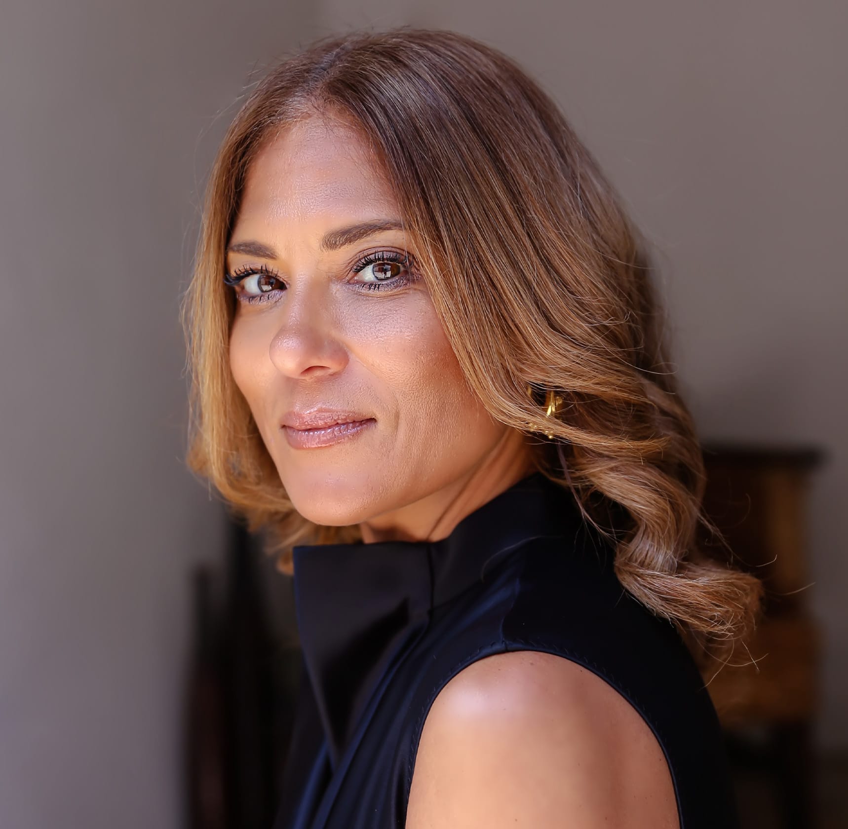 Woman smiling at camera