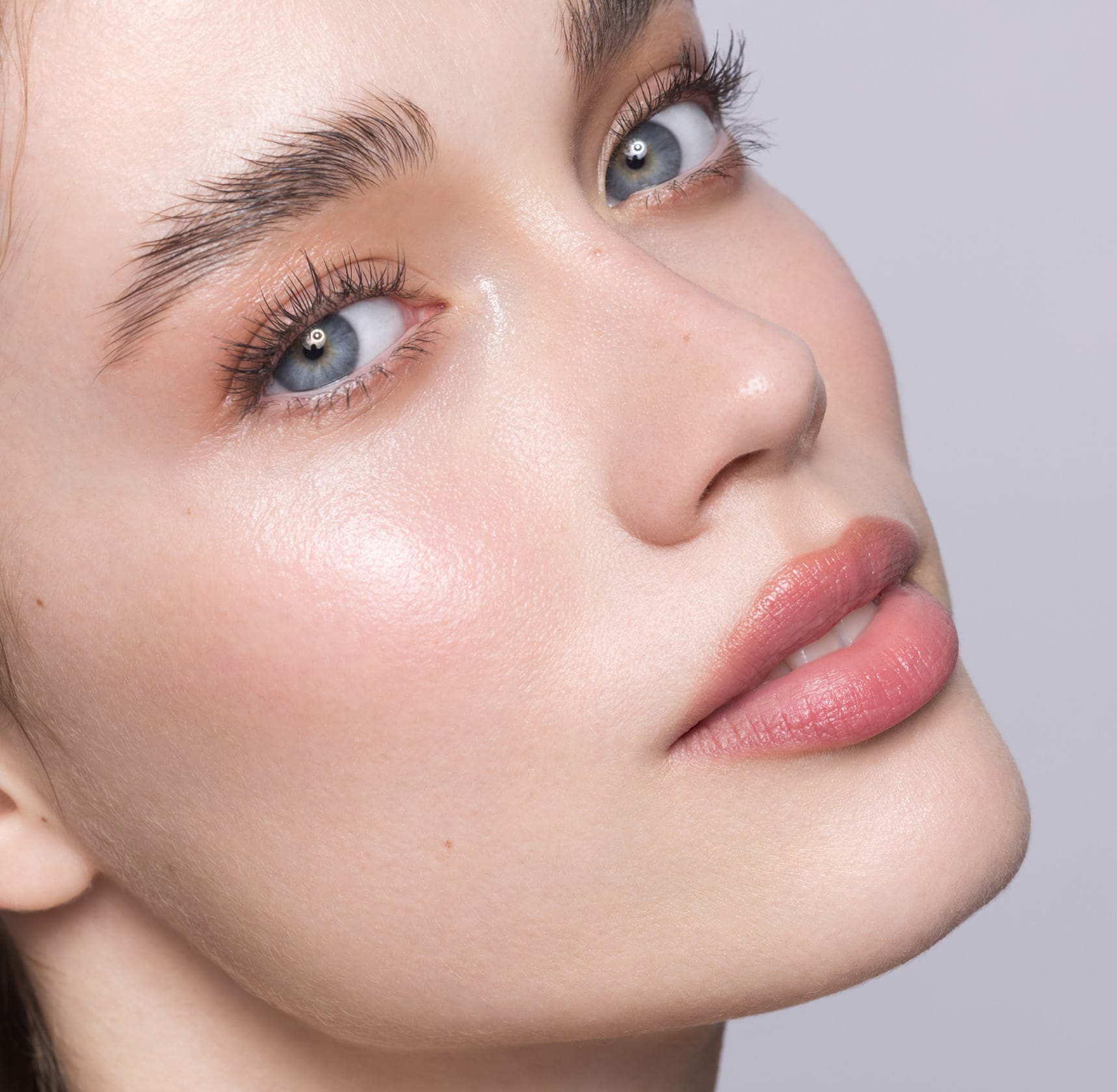 close up of a womans face