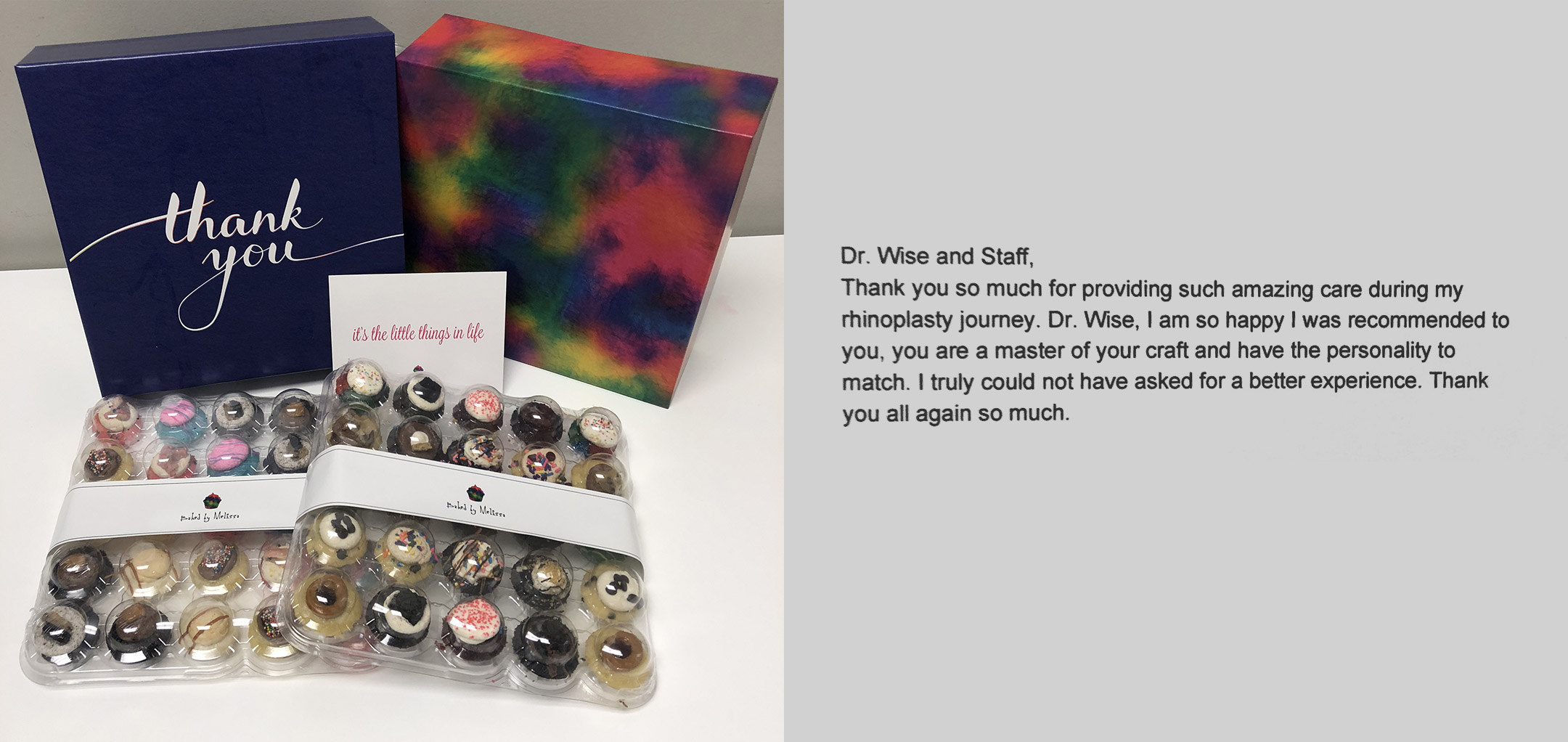 Chocolates with Thank you card